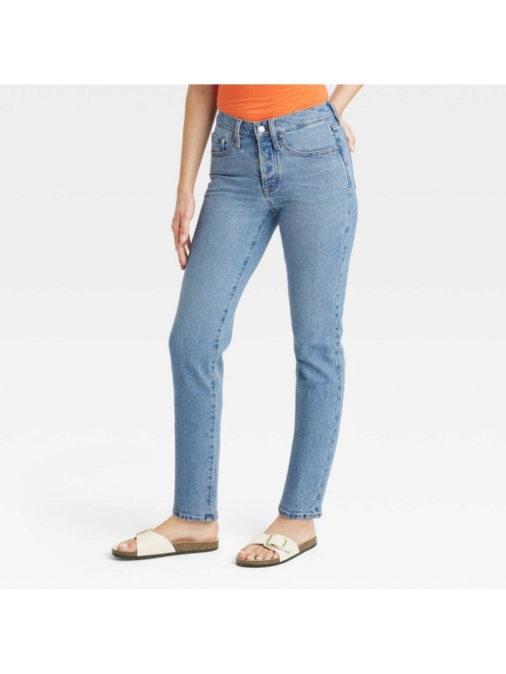 Women’s Mid-Rise 80’s Slim Fit Blue Jeans Size 16
